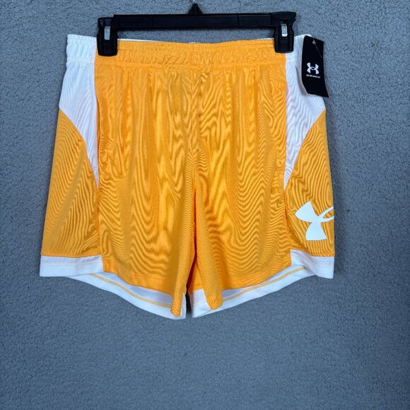 Under Armour Womens Standard Baseline 6" Basketball Short Orange/White Small NWT - Picture 1 of 12